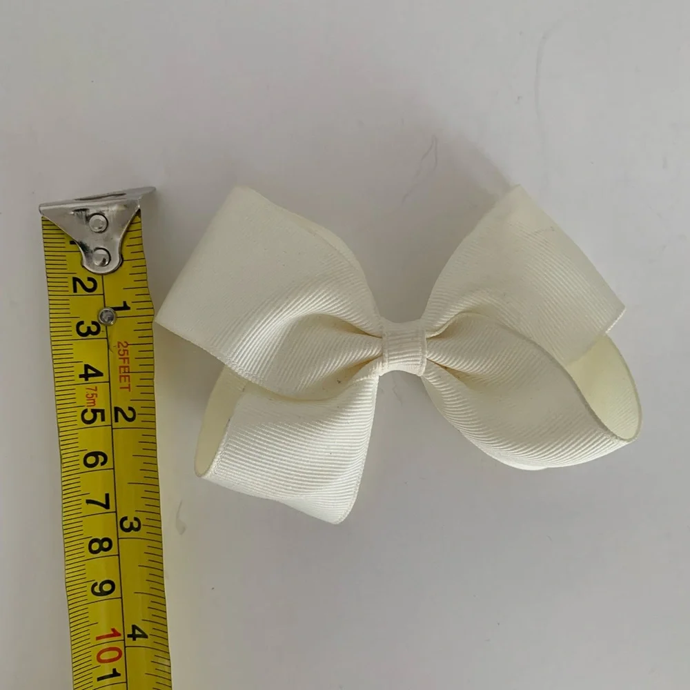 Kids Bow Set Hair Clips Accessories 4 Pieces Black Blue Orange Cream